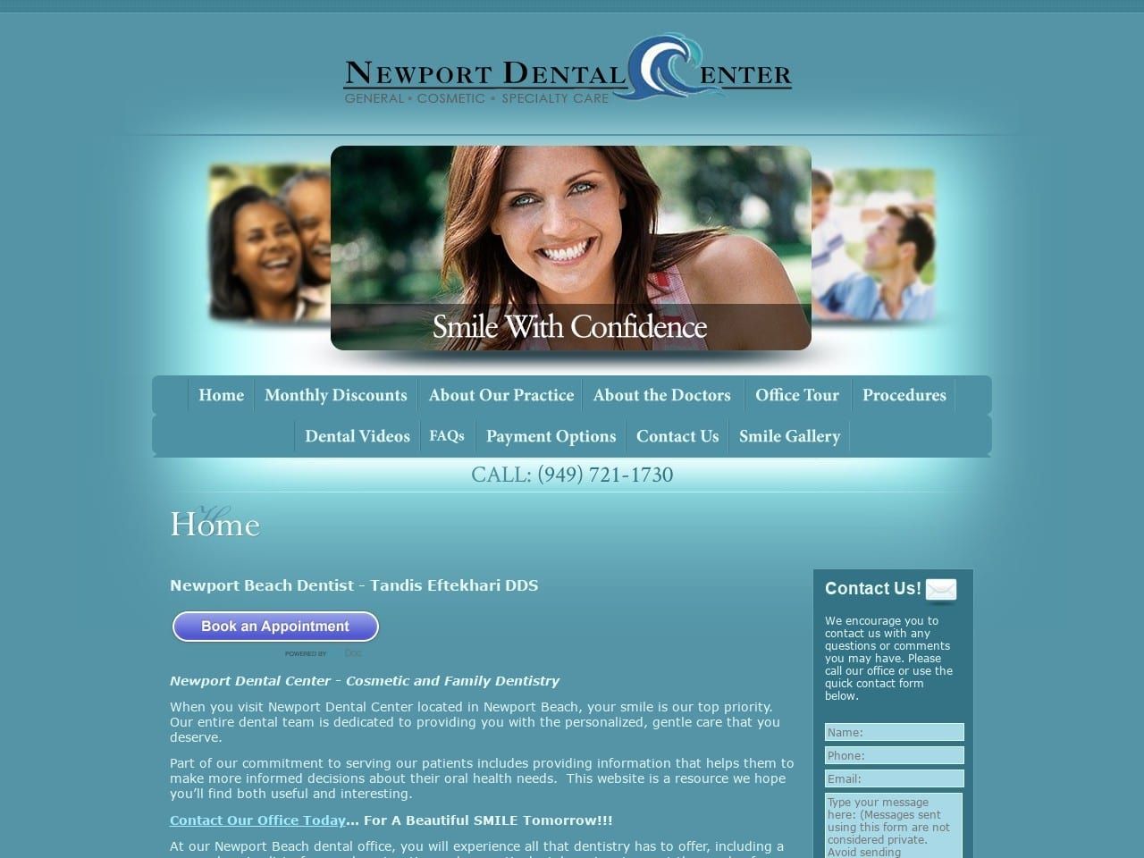 Newport Dental  Center Group Website Screenshot from newportdentalcentergroup.com