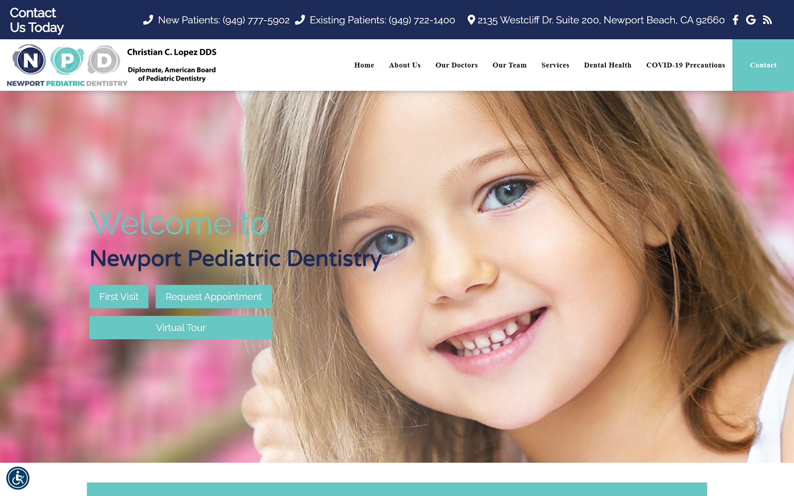 newportkidsdentist.com screenshot