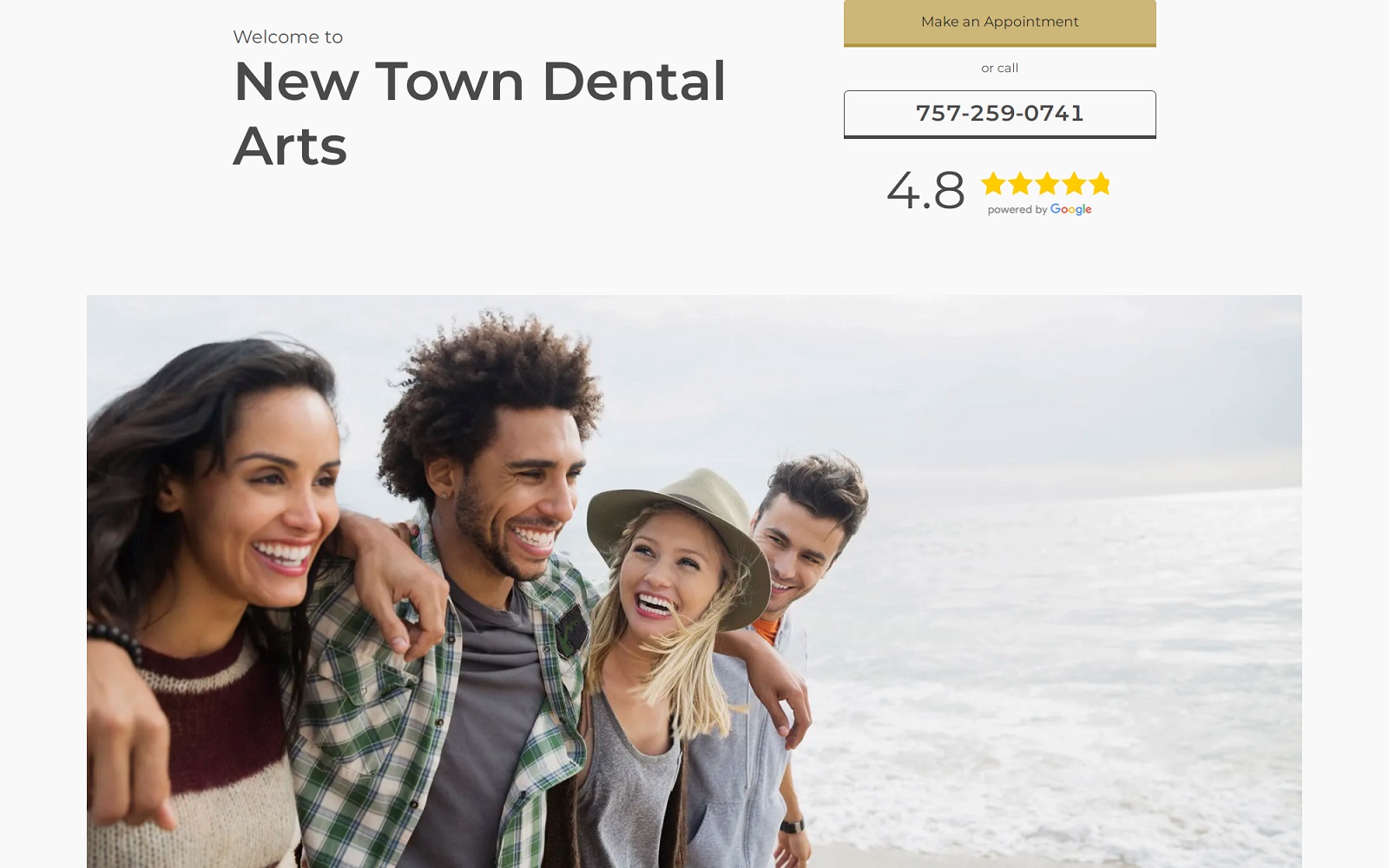 newtowndentalarts.net screenshot