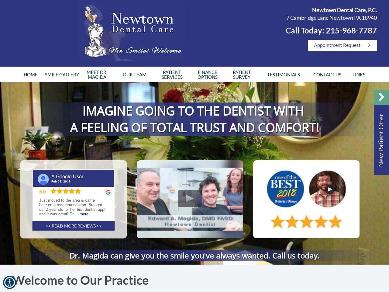 Newtown Dental Care Website Screenshot from newtowndentalcare.com