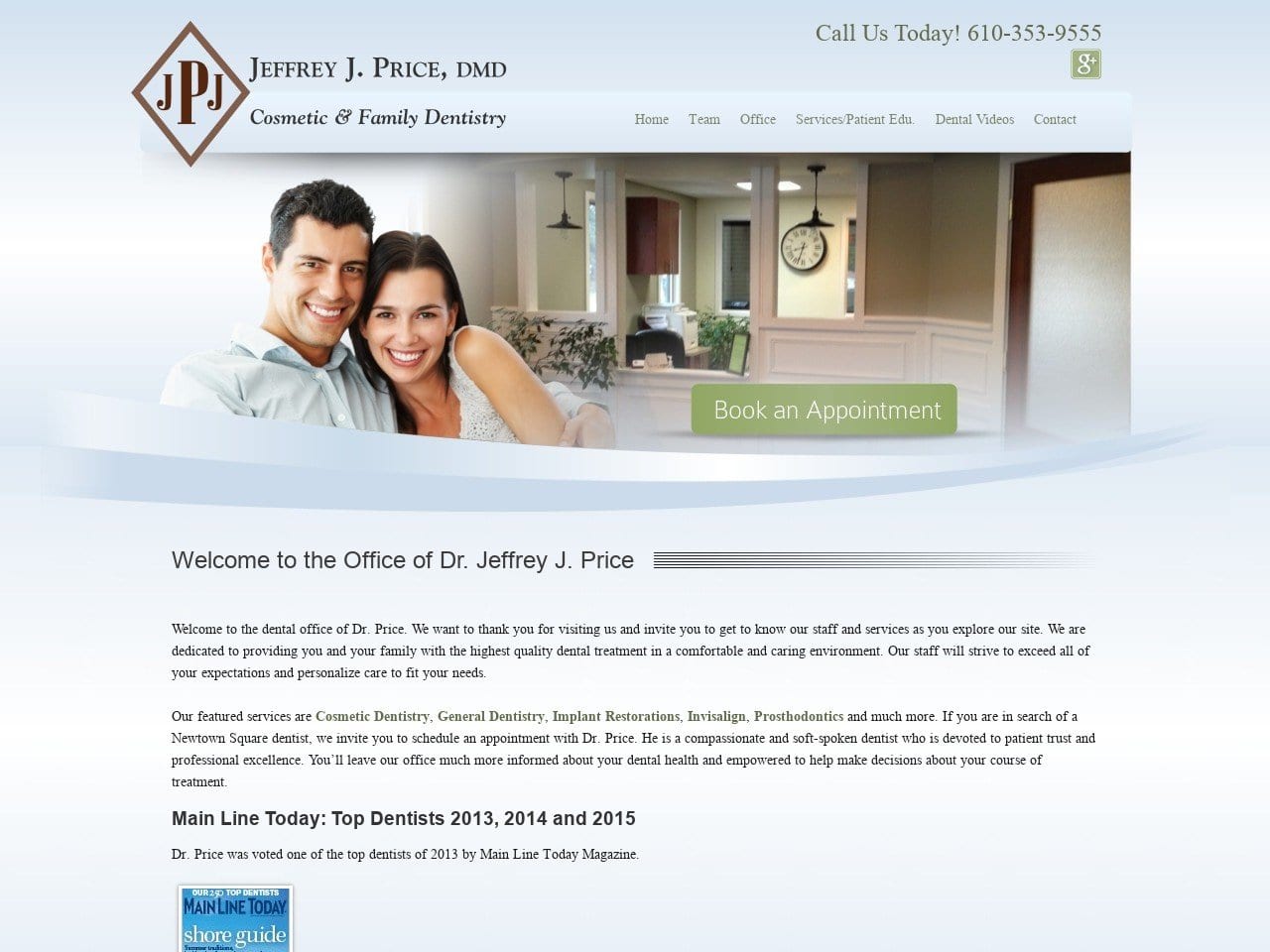 Elliott Schmuckler D.M.D. Website Screenshot from newtownsquaredentist.com