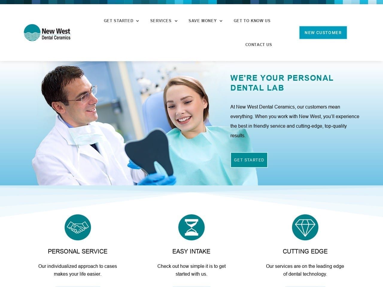 New West Dental Ceramics Website Screenshot from newwestlab.com