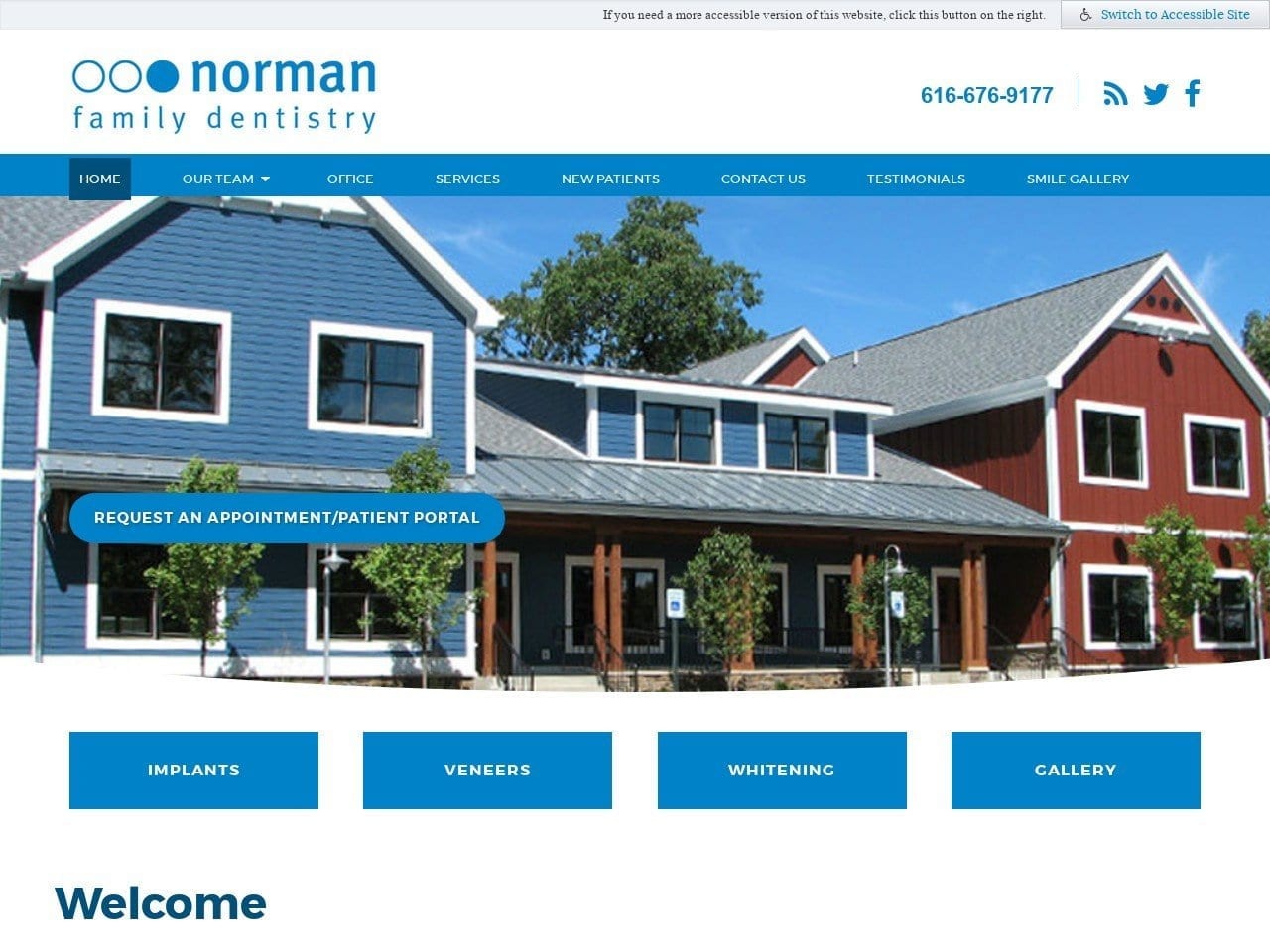 Norman Family Dentistry Dr. Stephanie Rashewsky Website Screenshot from nfdentistry.com