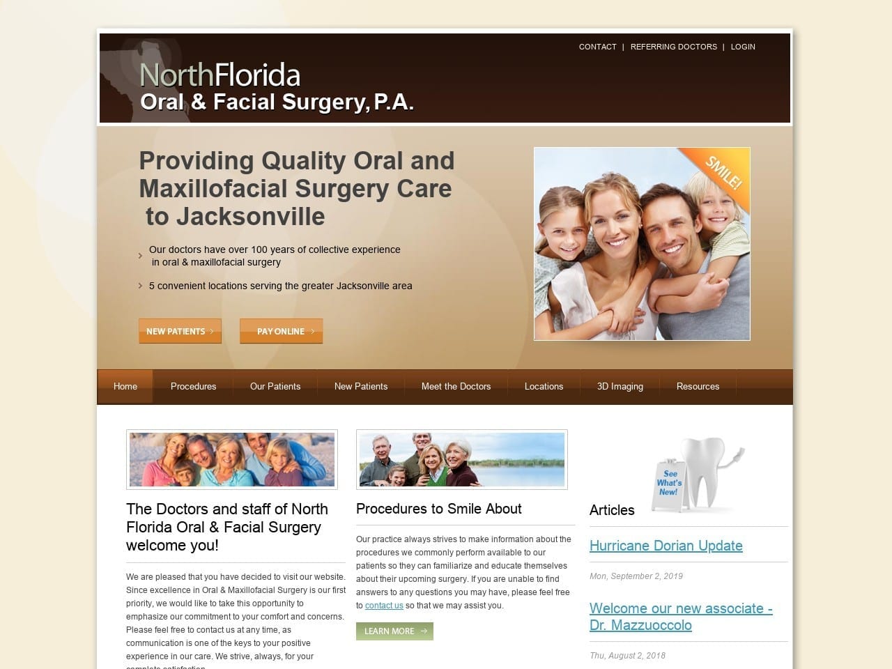 North Florida Oral & Facial Woods David D DDS Website Screenshot from nfofs.com