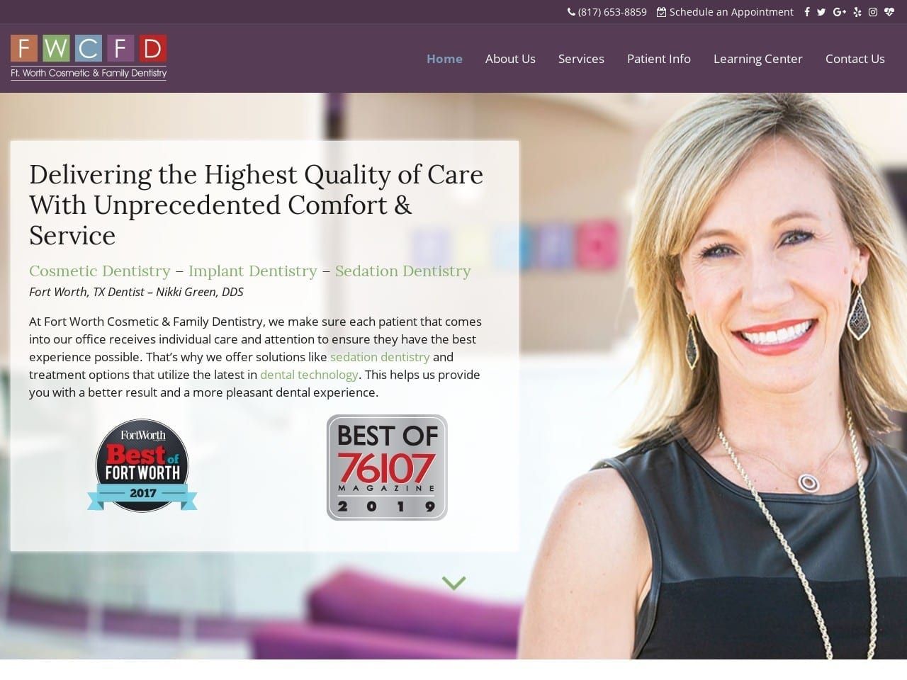 Fort Worth Family And Cosmetic Dentistry Website Screenshot from ngreendental.com