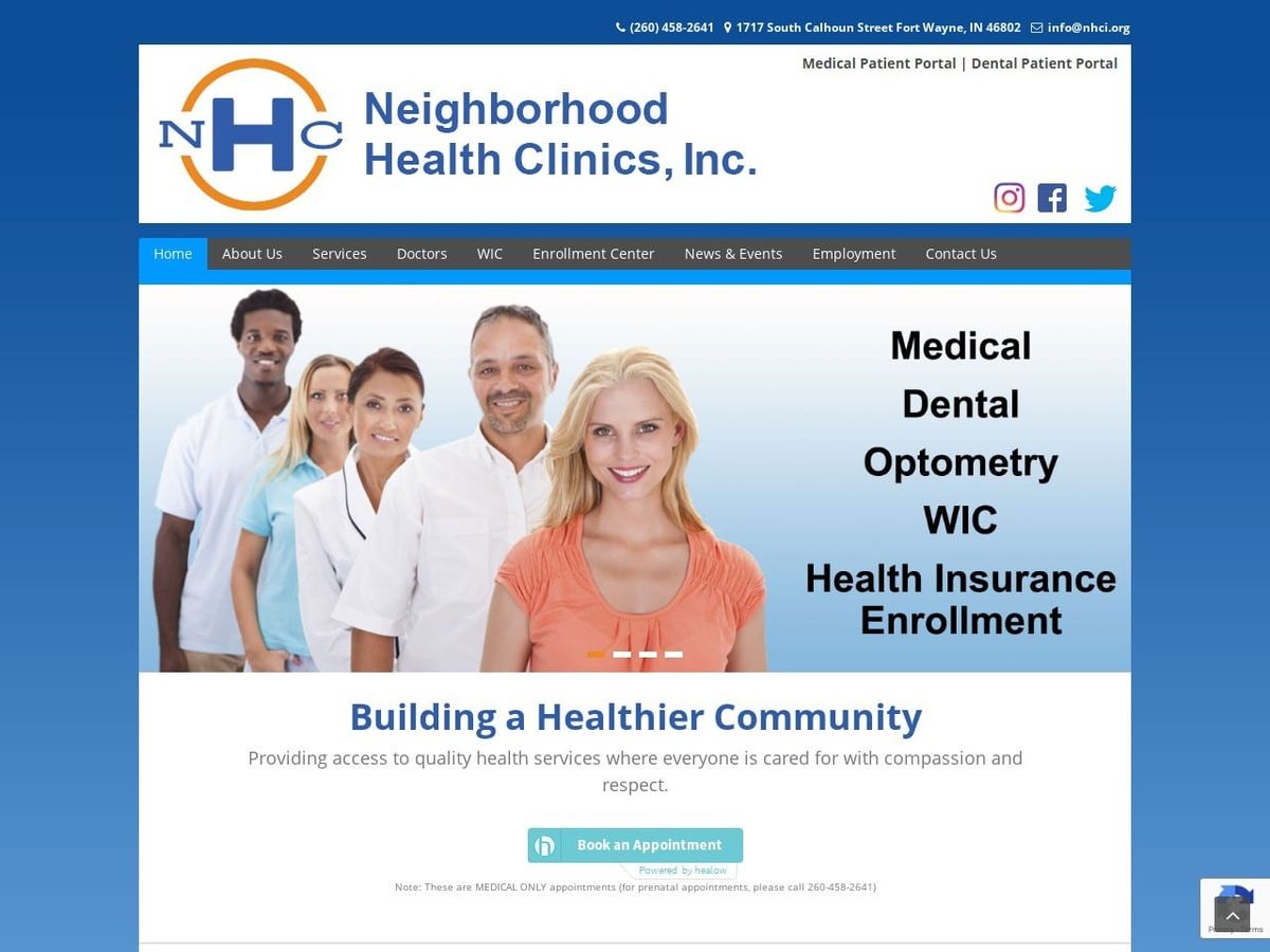 Wic Neighborhood Health Frey James DDS Website Screenshot from nhci.org