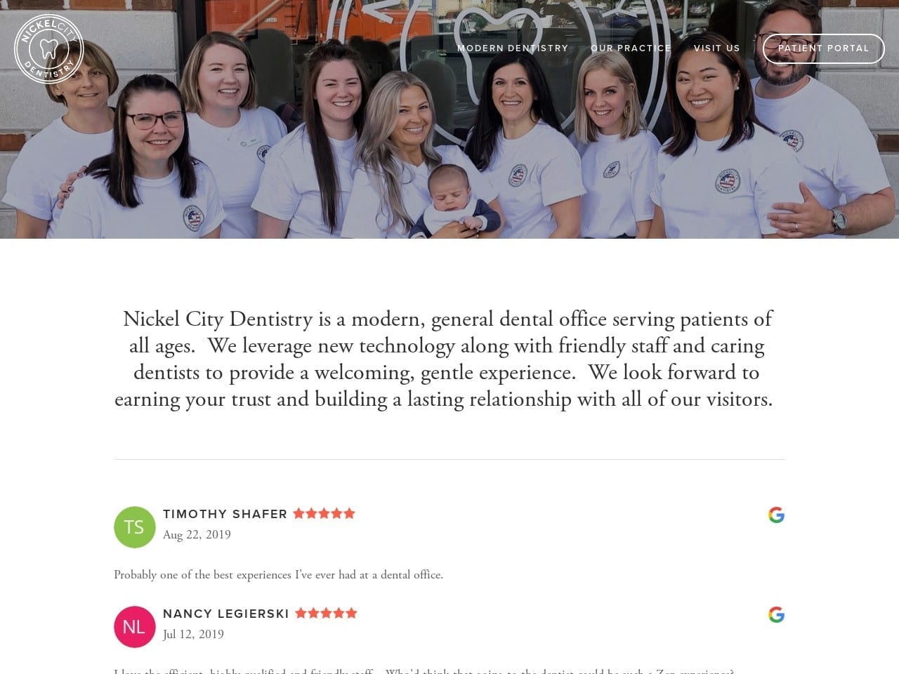 Nickel City Dentist Website Screenshot from nickelcitydentistry.com