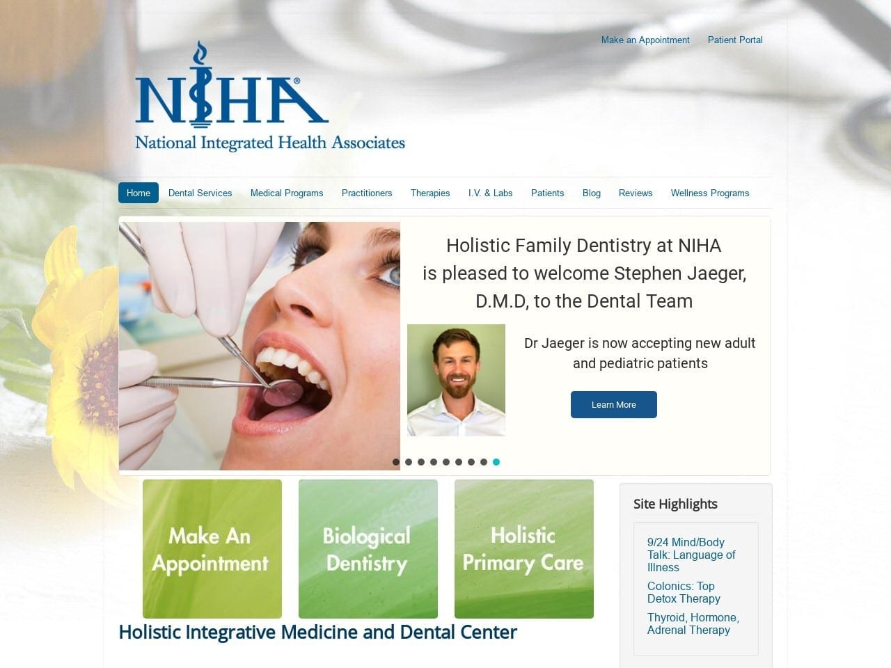 National Integrated Health Website Screenshot from nihadc.com