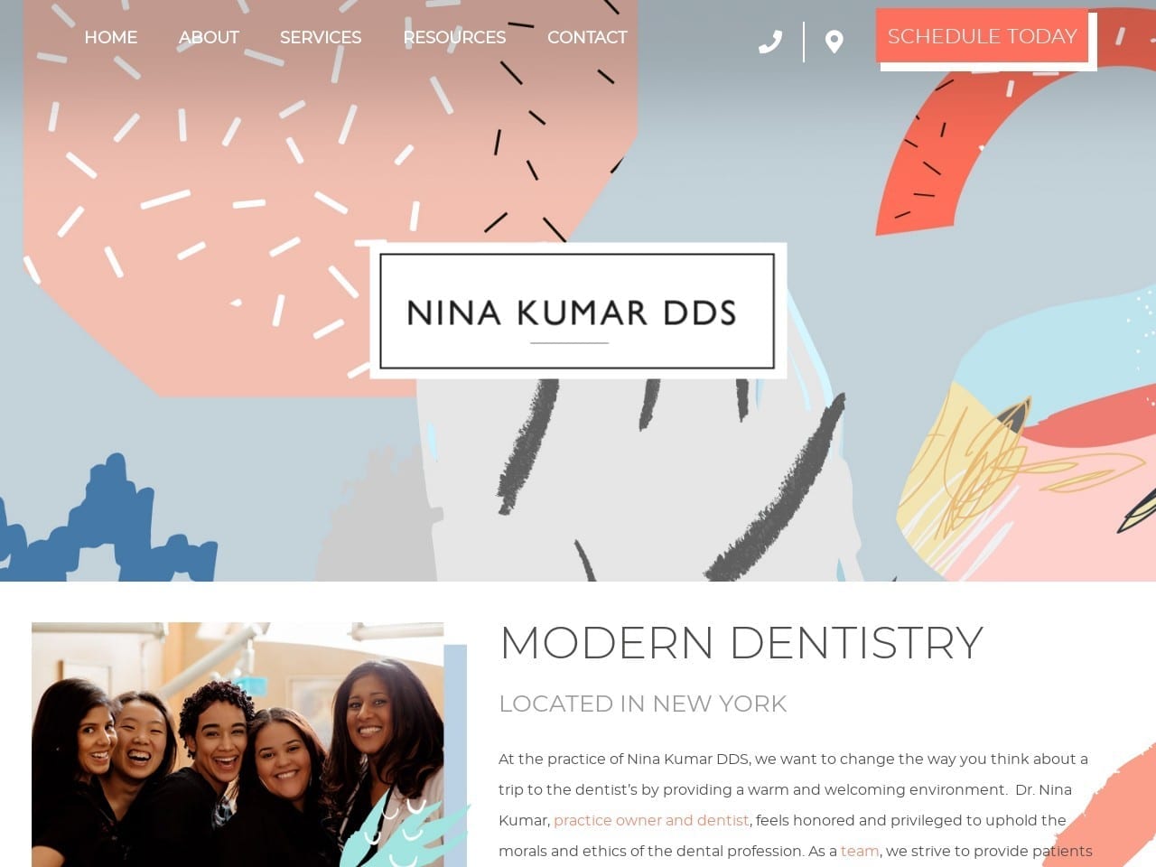 Nina Kumar DDS Website Screenshot from ninakumardds.com