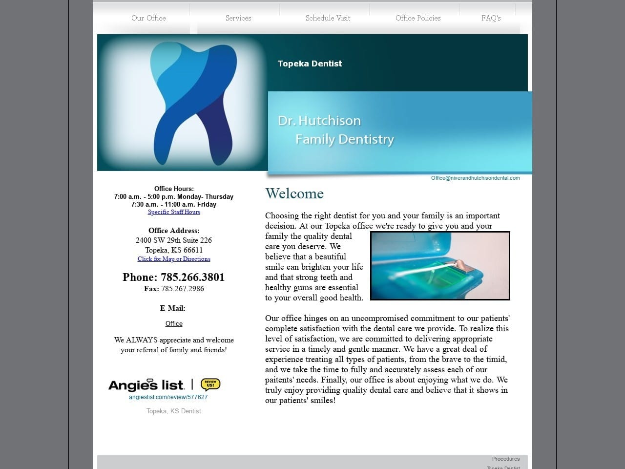 Niver & Hutchison Dental Website Screenshot from niverandhutchisondental.com