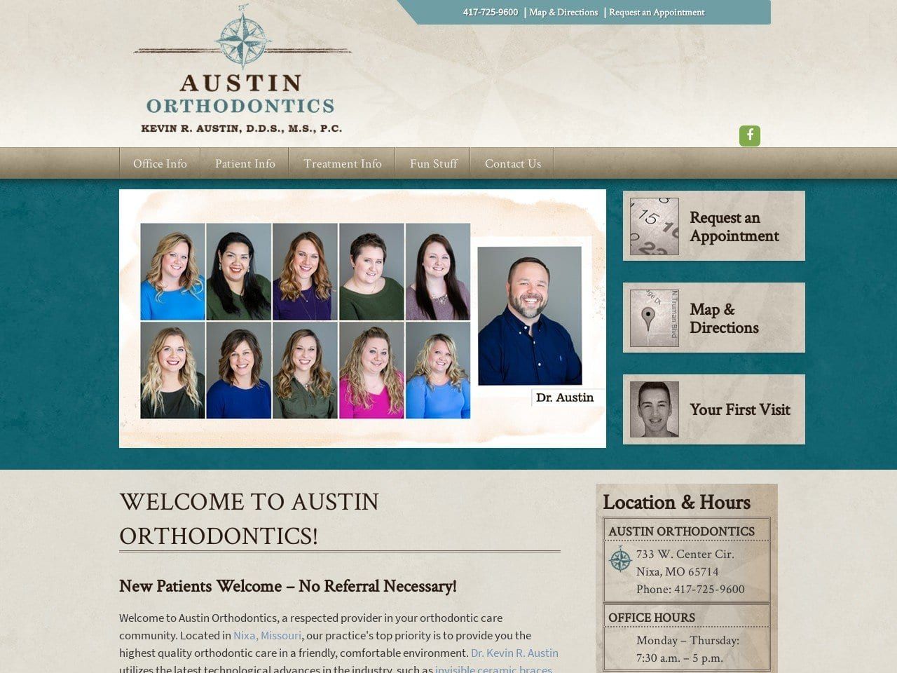 Austin Orthodontics Website Screenshot from nixaortho.com