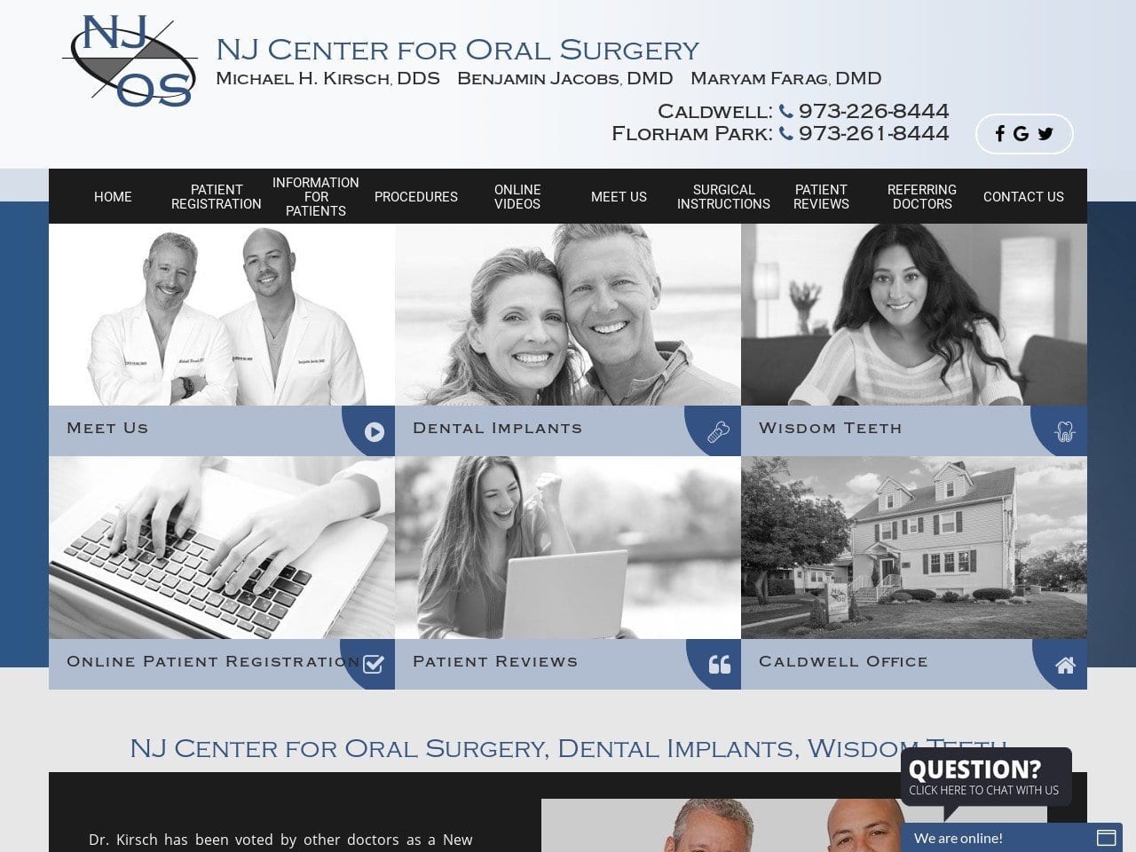 Dr. Benjamin Jacobs Oral Surgeon DMD Website Screenshot from njcenteros.com