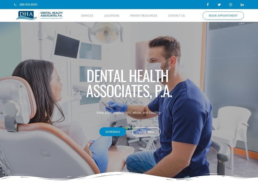 Dental Health Associates Website Screenshot from njdha.com