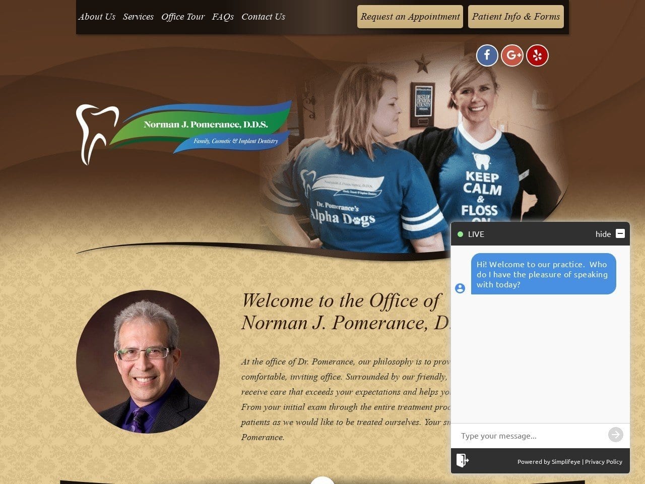 Norman J Pomerance DDS Website Screenshot from njpomerancedds.com