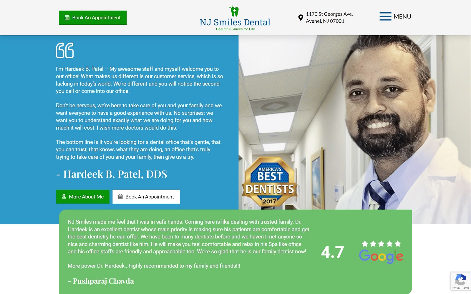 njsmilesdental.com screenshot