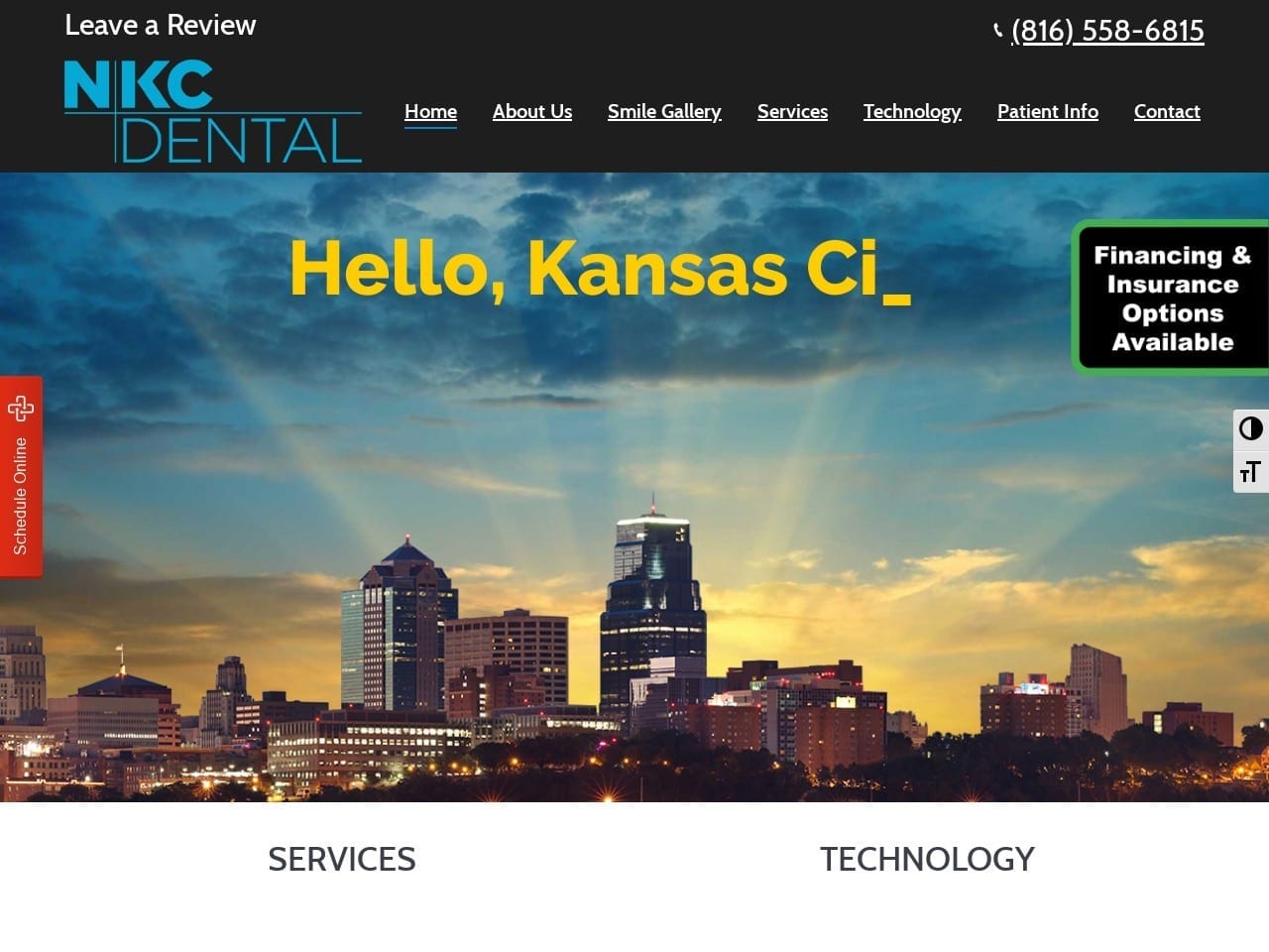 North Kansas City Dental Website Screenshot from nkcdental.com