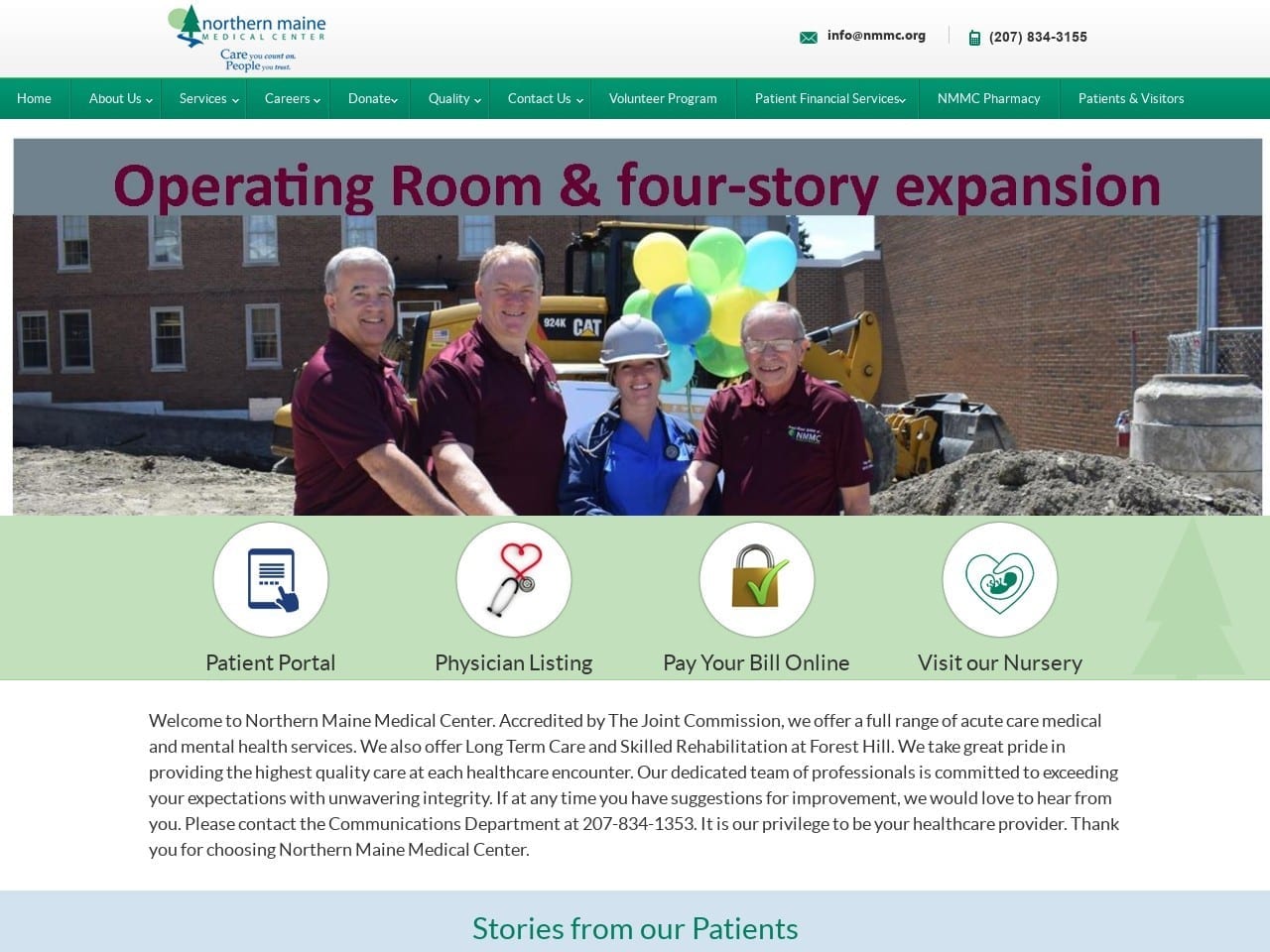 Madawaska Outpatient Center Website Screenshot from nmmc.org