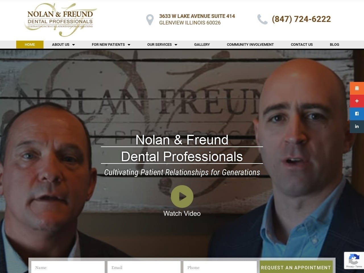 Nolan and Freund Dental Professionals Website Screenshot from nolanfreund.com