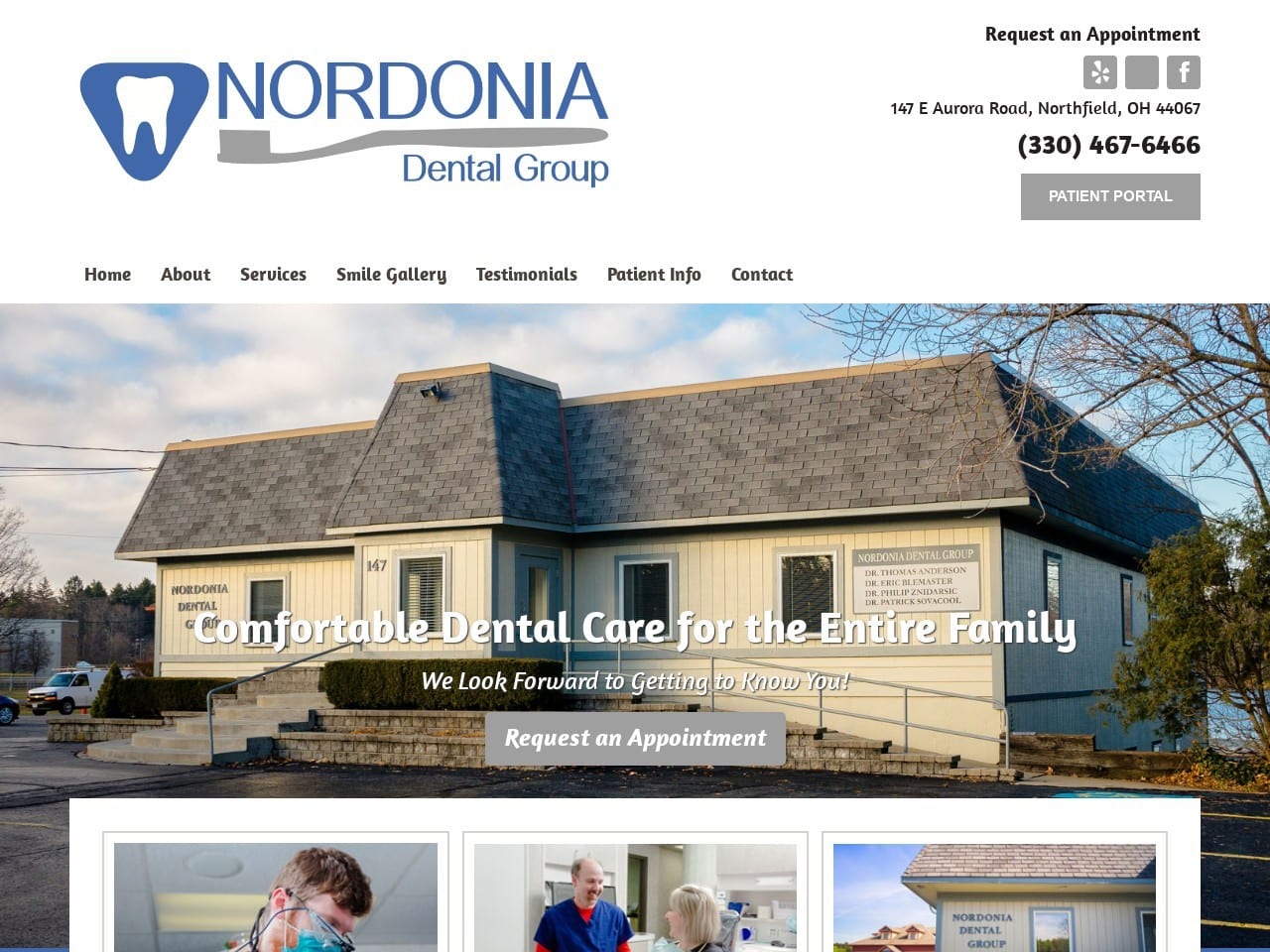 Nordonia Dental Group Website Screenshot from nordoniadental.com