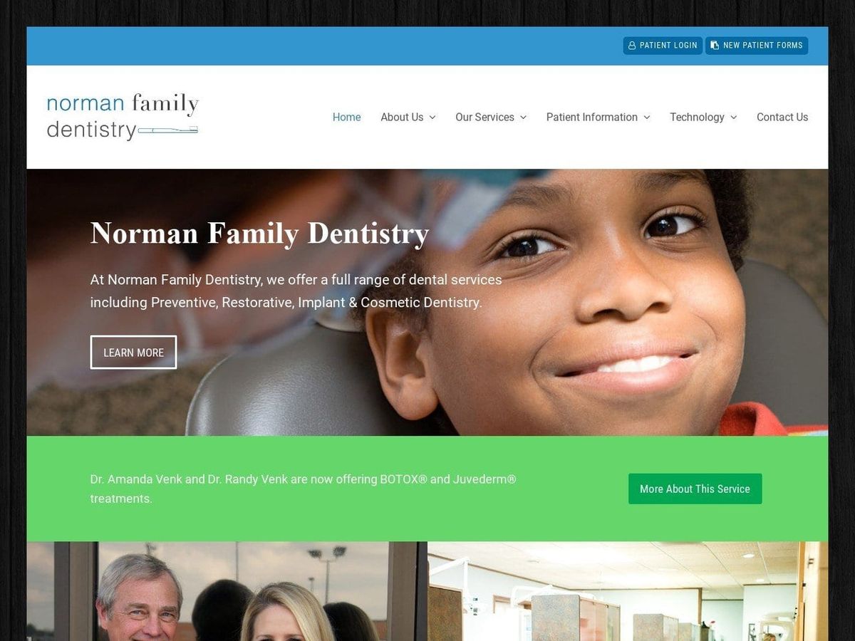 Norman Family Dentistry Website Screenshot from normanfamilydentistry.com