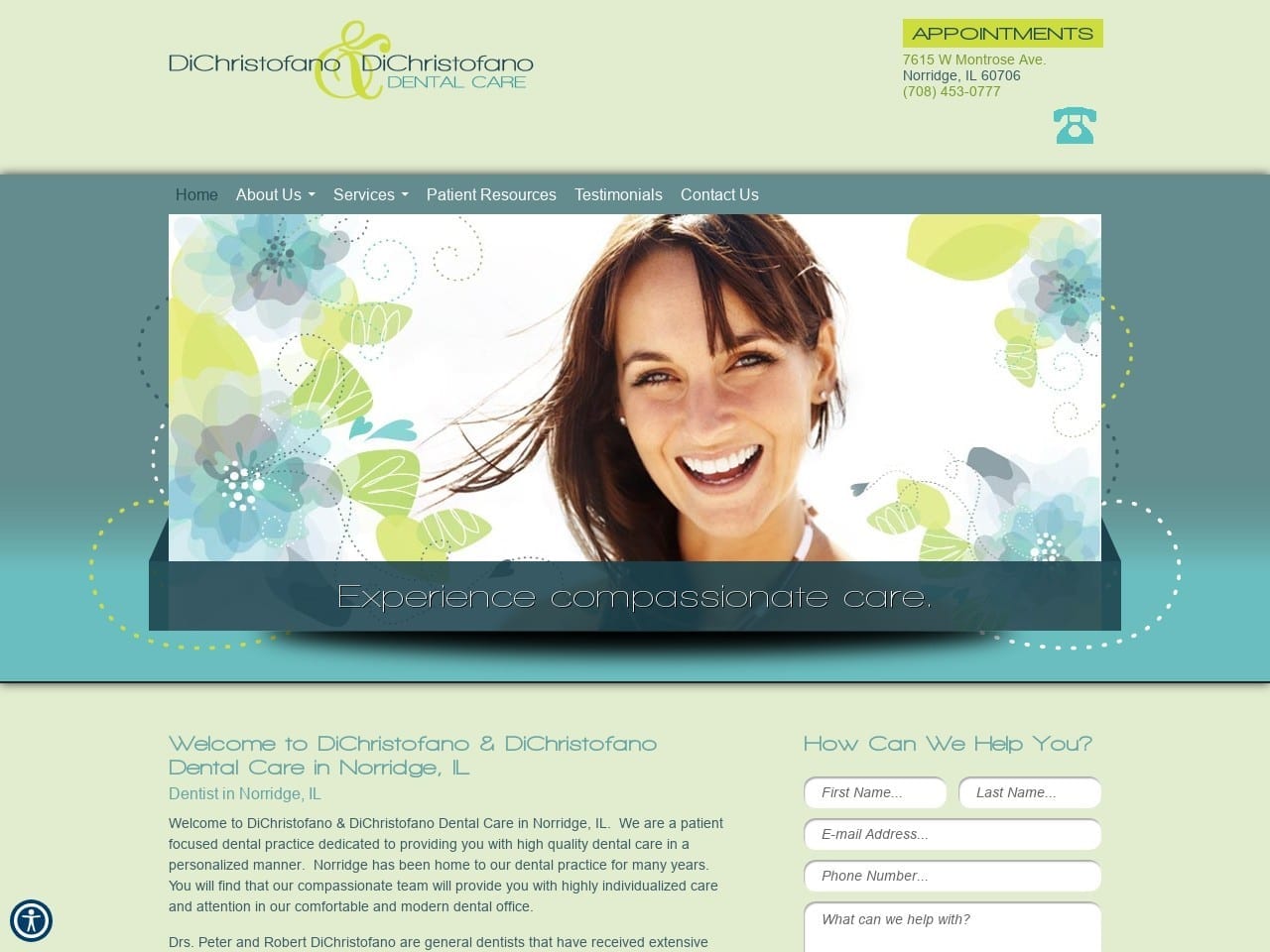 Dichristofano Dentist Website Screenshot from norridgedentalgroup.com