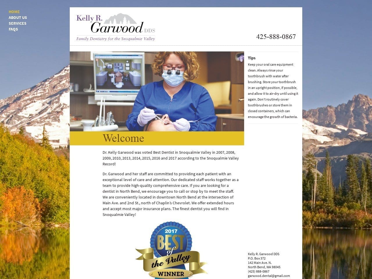 Dr. Kelly Garwood (Cabe) Website Screenshot from northbenddentist.com