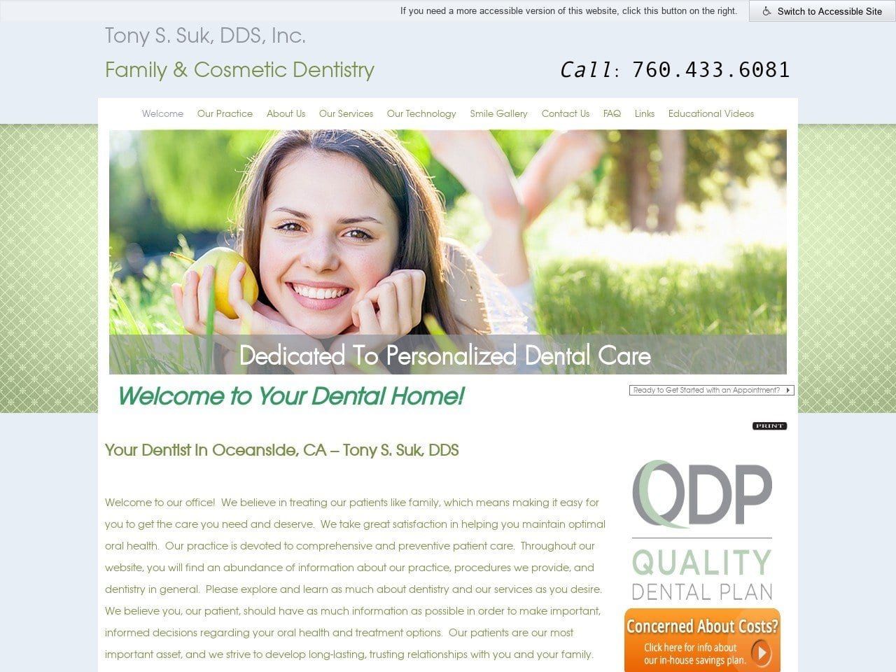 North County Dental Website Screenshot from northcountydentalcenter.com