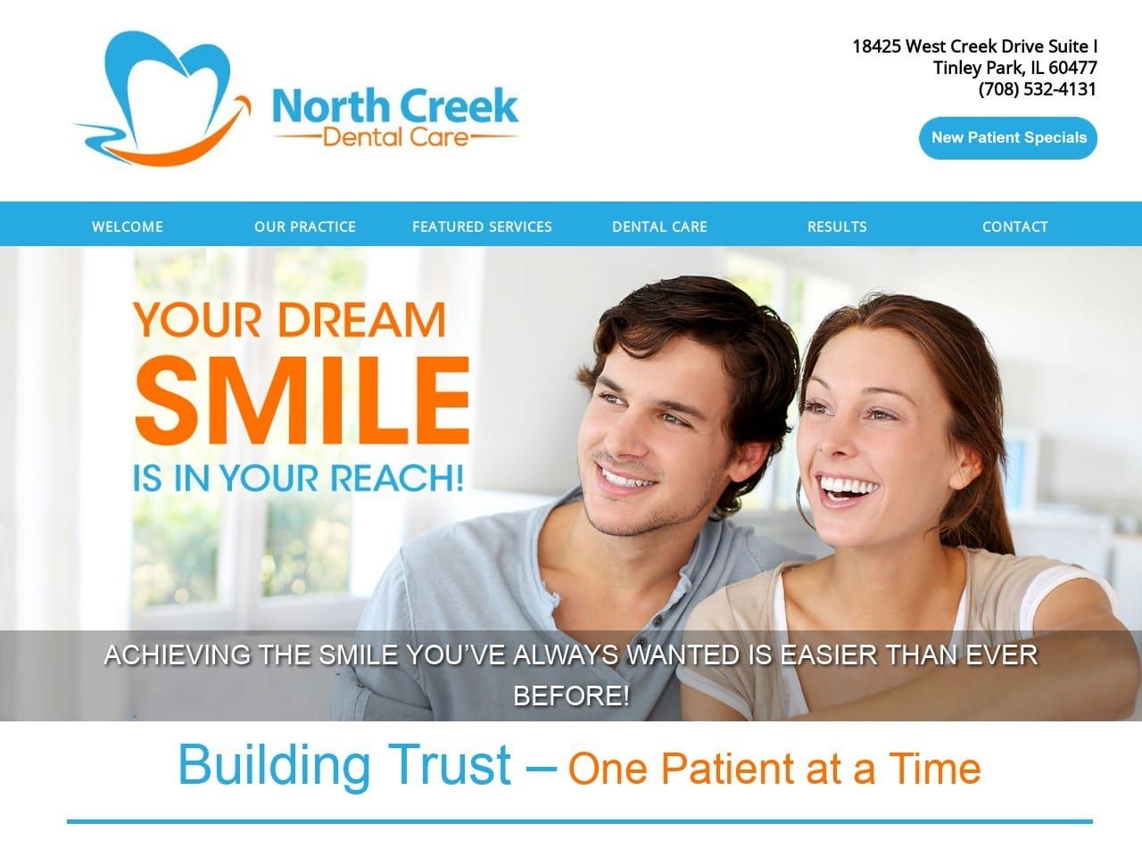 North Creek Dental Care Website Screenshot from northcreekdentalcare.com