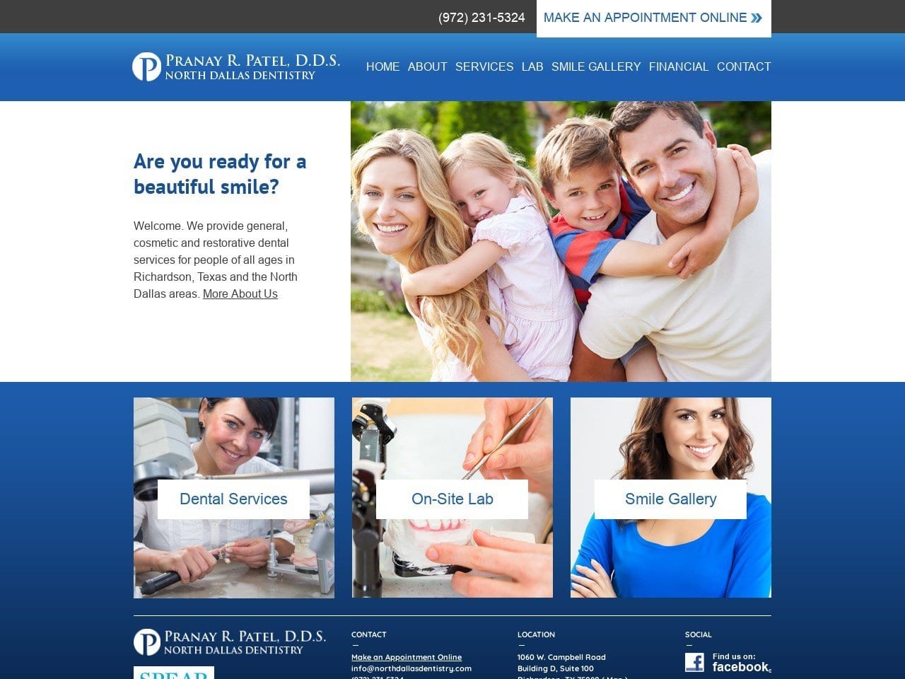 North Dallas Dentist Website Screenshot from northdallasdentistry.com