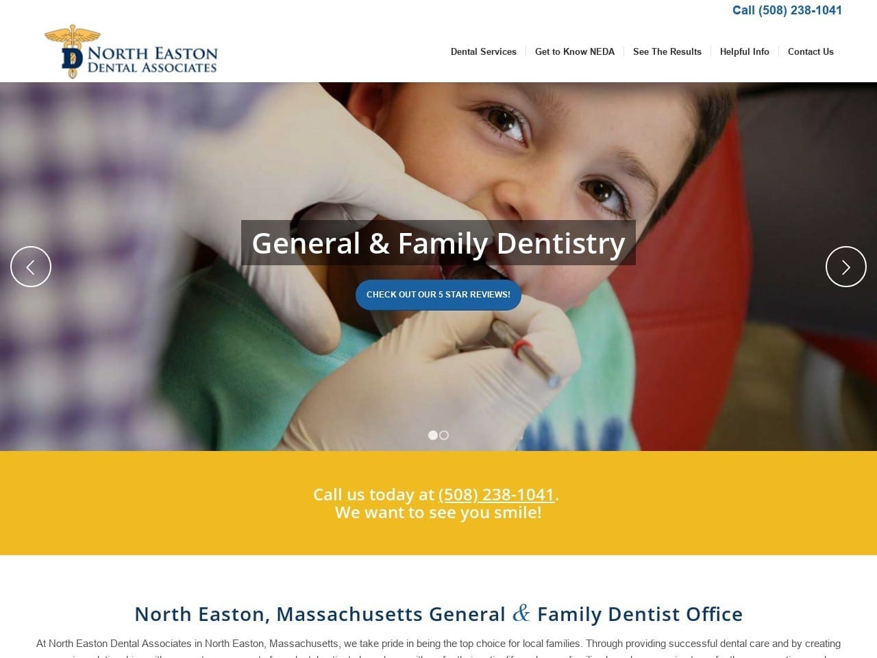 North Easton Dental Associates Website Screenshot from northeastondentalassociates.com