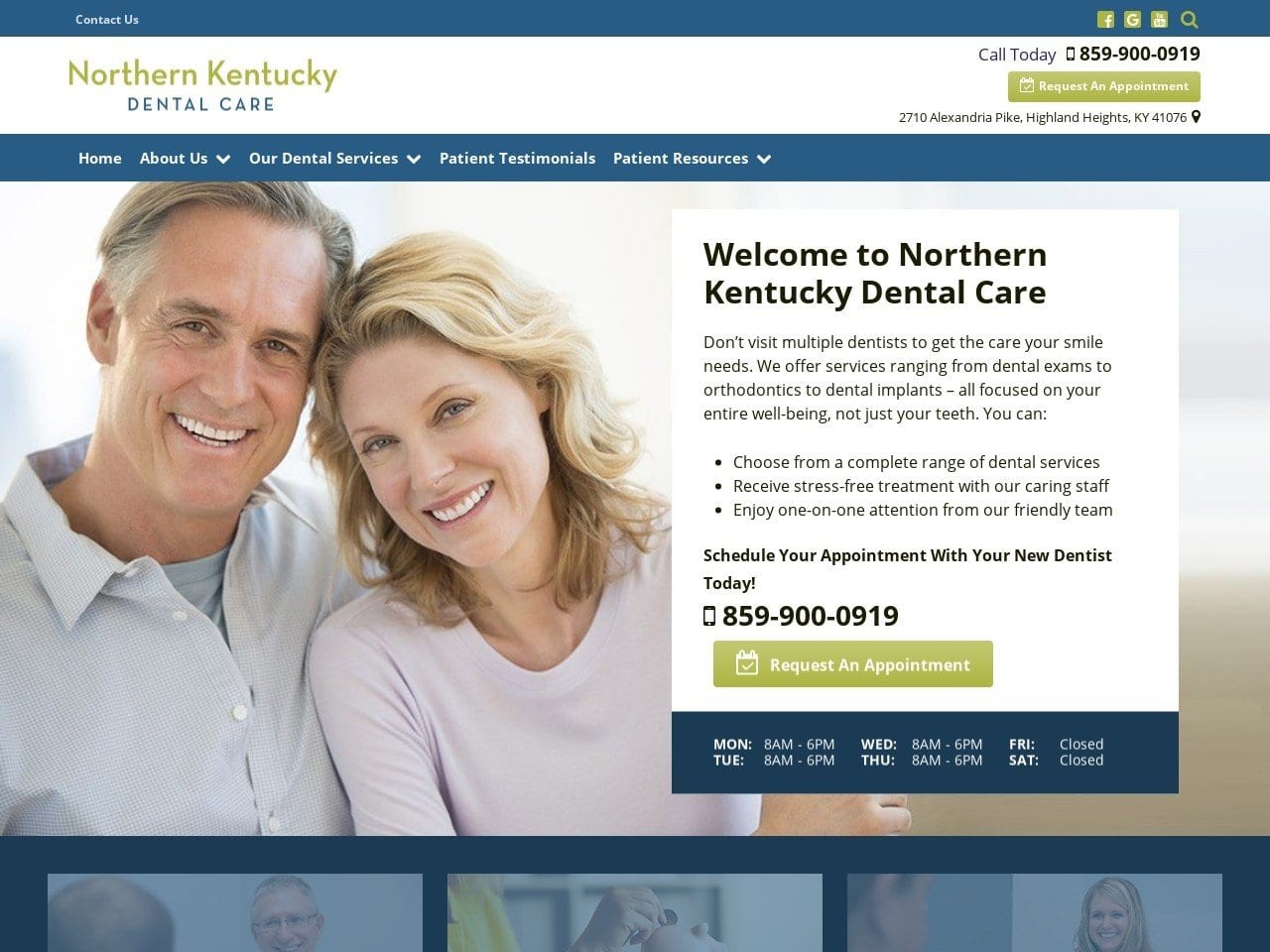 Northern Kentucky Dental Care James D. Theiss DMD Website Screenshot from northernkentuckydentalcare.com