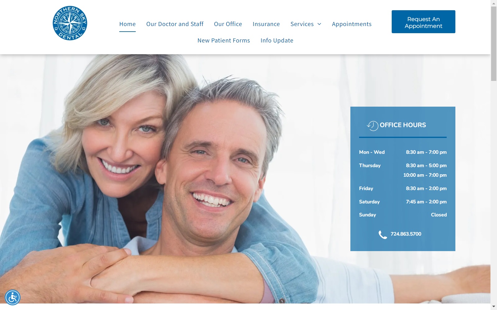 northernskydental.com screenshot