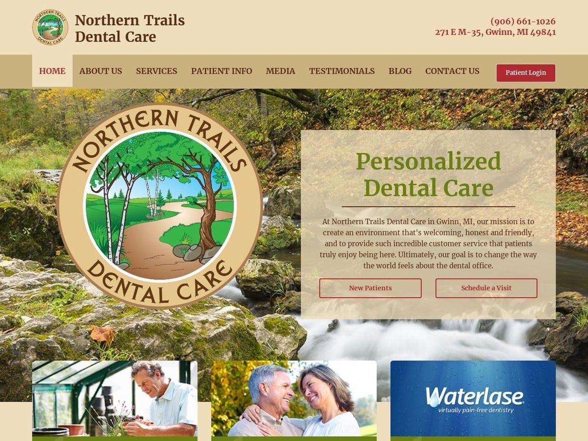 Northern Trails Dental Care Website Screenshot from northerntrailsdentalcare.com