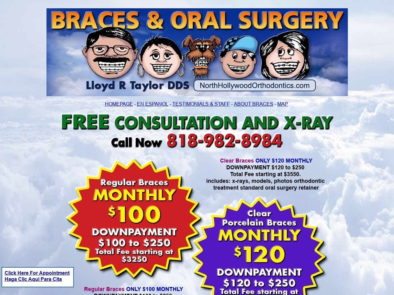 Lloyd R. Taylor DDS Orthodontist Braces Frenos Website Screenshot from northhollywoodorthodontics.com