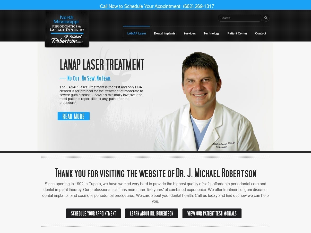 North Mississippi Periodontics And Implant Dentist Website Screenshot from northmsperio.com