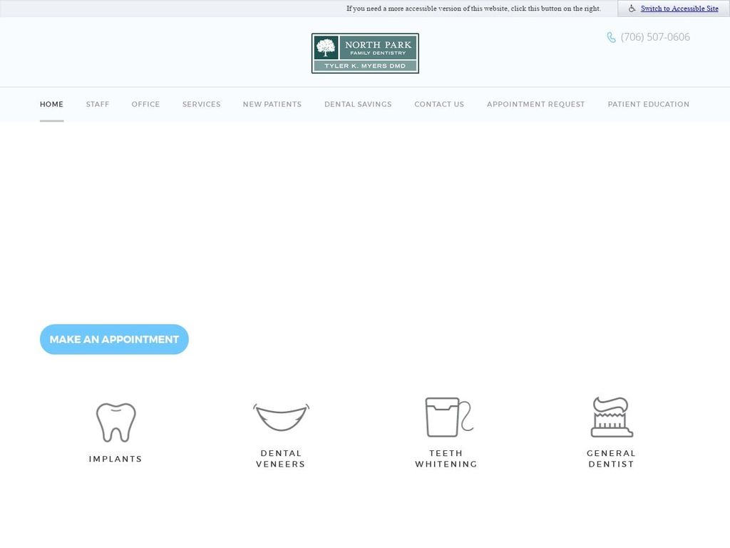 North Park Family Dentist Website Screenshot from northparkfamilydentist.com