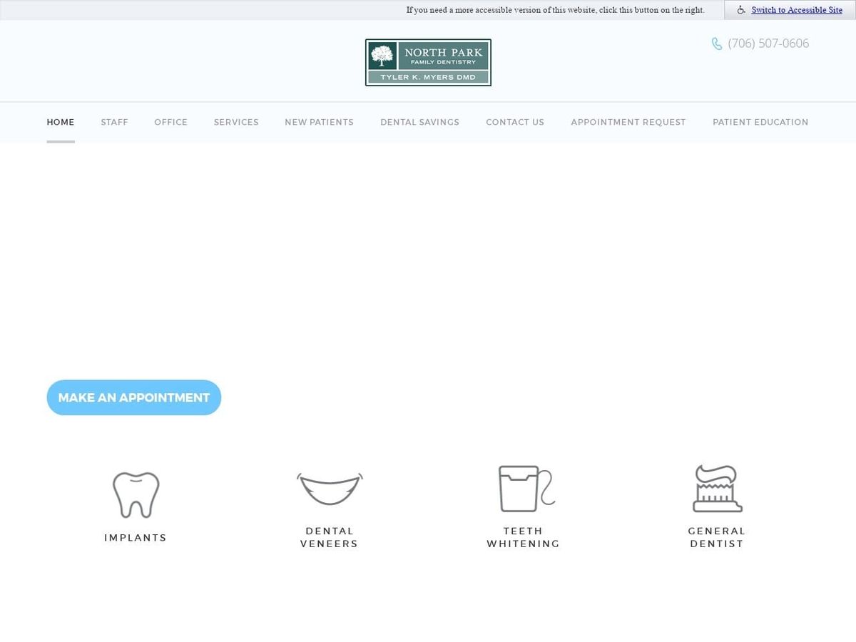 North Park Family Dentist Website Screenshot from northparkfamilydentist.com