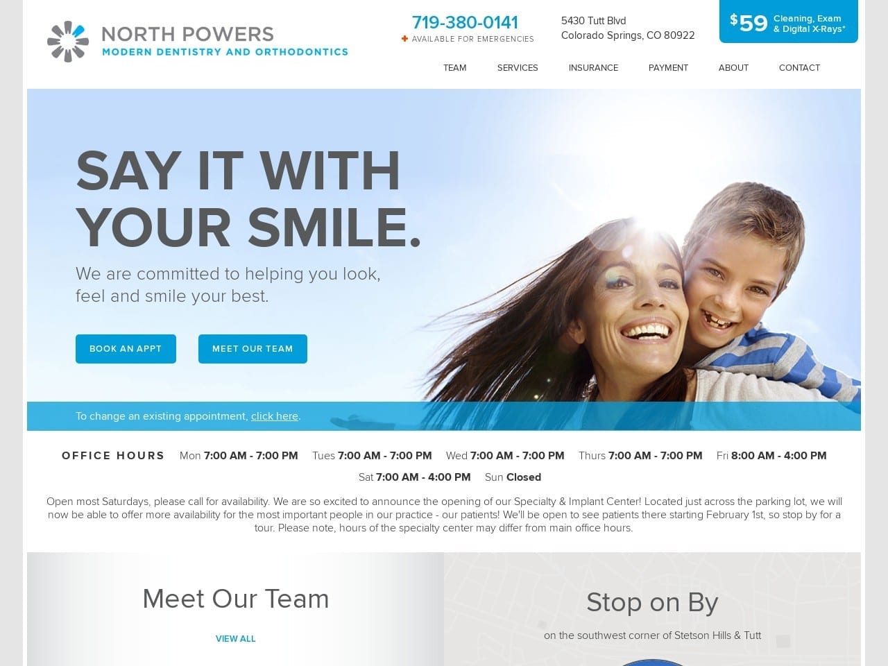 North Powers Modern Dentist Website Screenshot from northpowersmoderndentistry.com