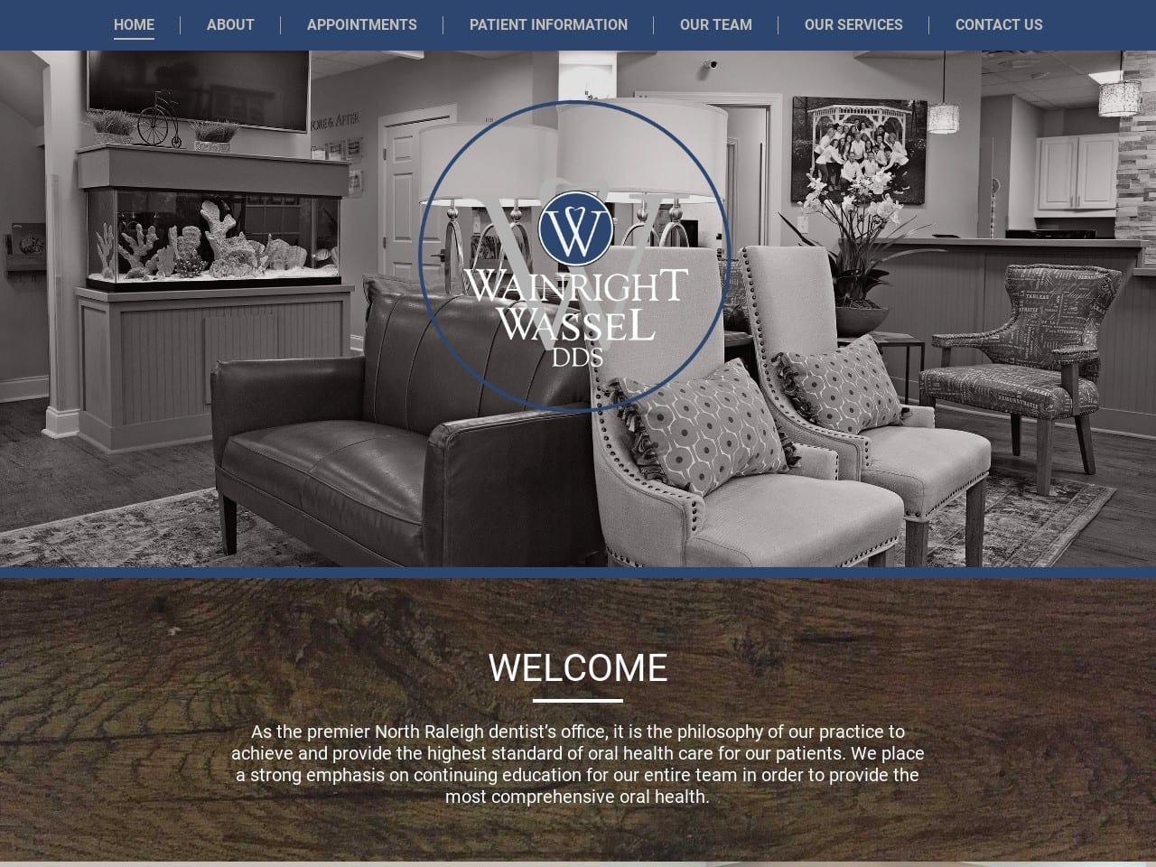 Wainright and Wassel D.D.S Website Screenshot from northraleighdentist.com