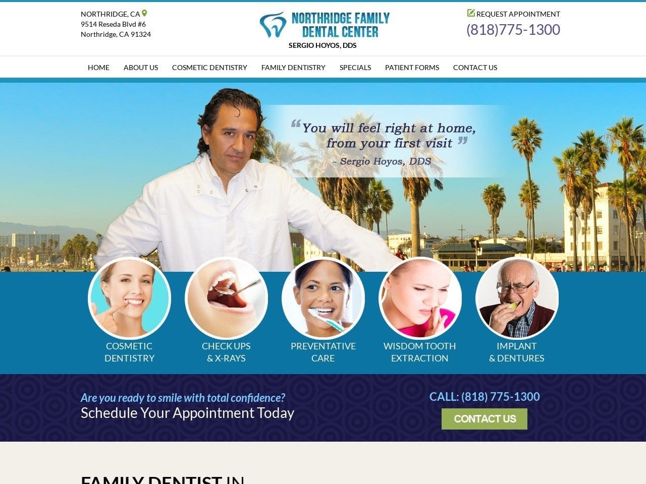 Northridge Family Dental Center Website Screenshot from northridgefamilydental.com