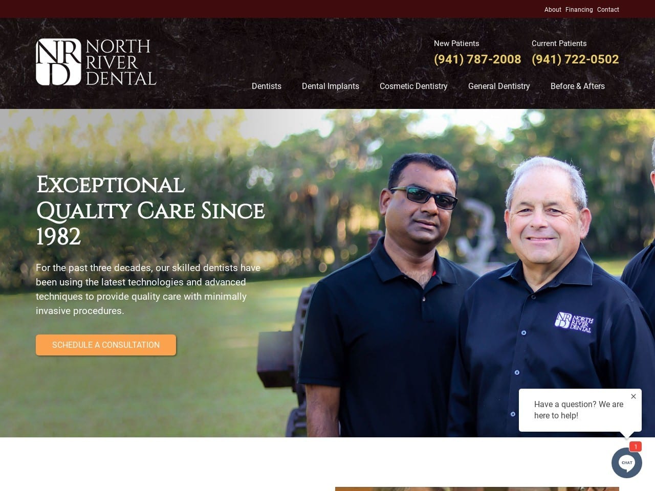 North River Dental Website Screenshot from northriverdental.com