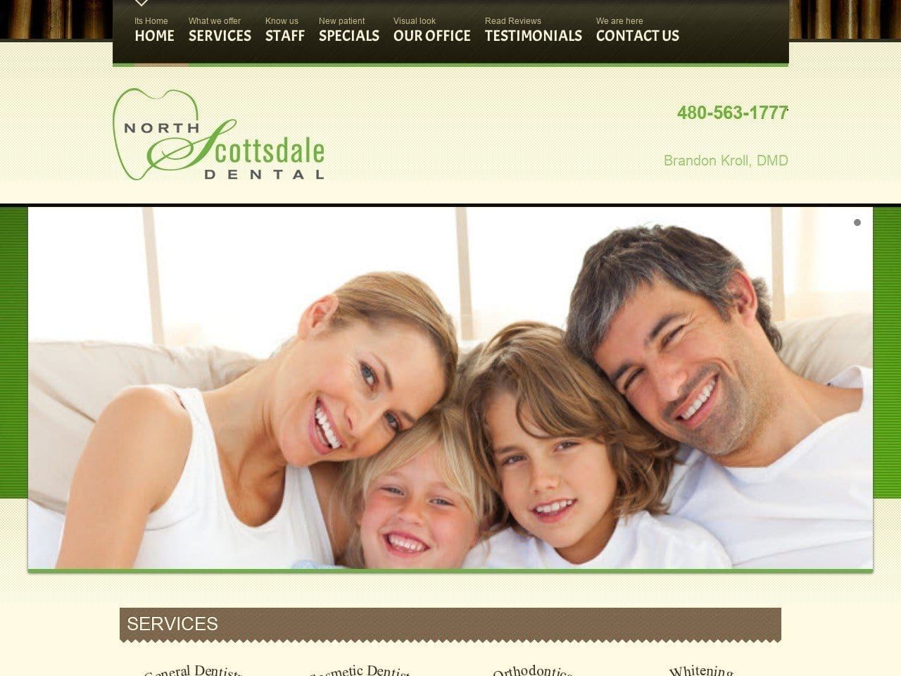 North Scottsdale Dental Website Screenshot from northscottsdaledental.com