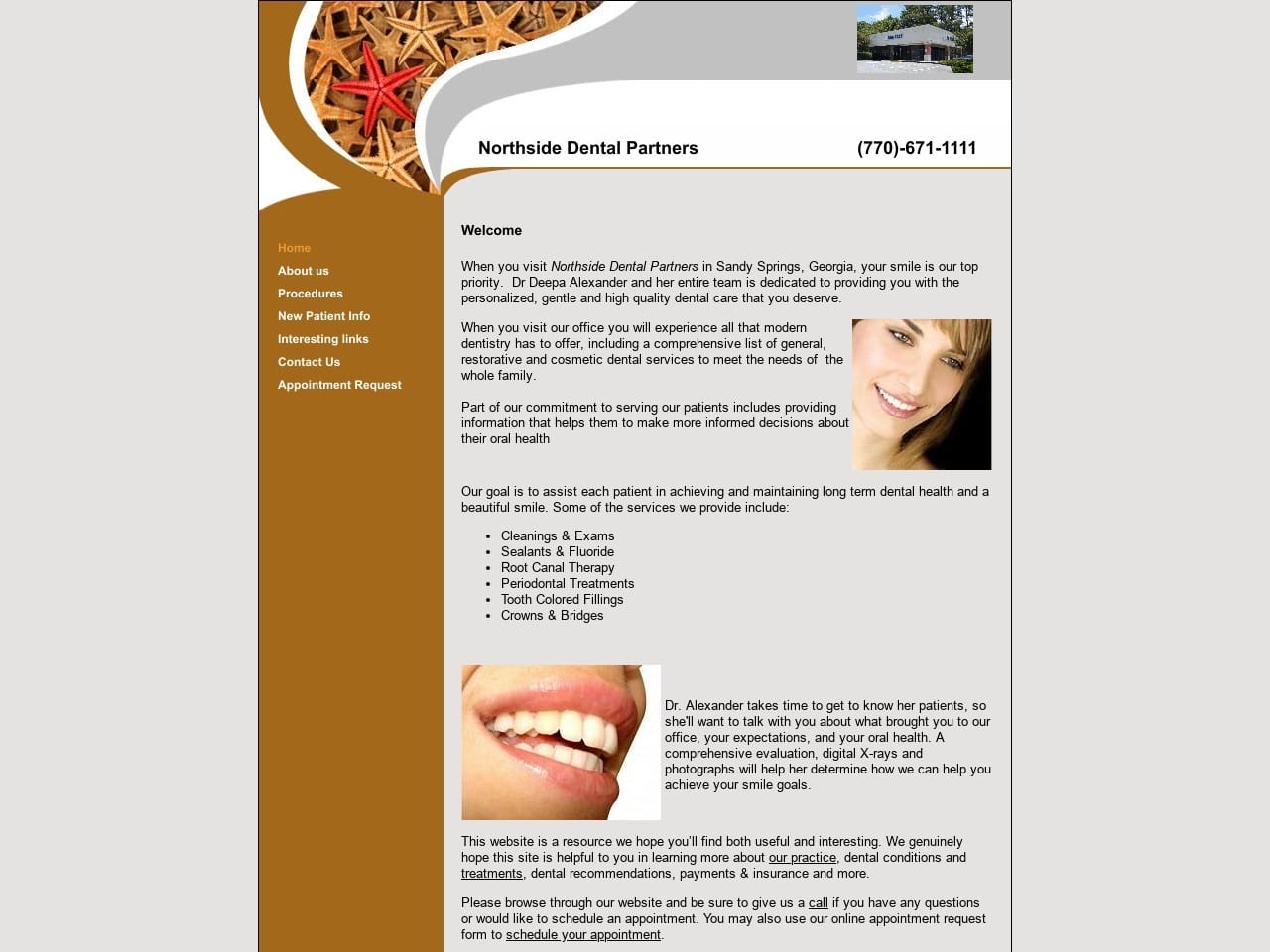 Dr. Deepa Alexander DDS Website Screenshot from northsidedentalpartners.com