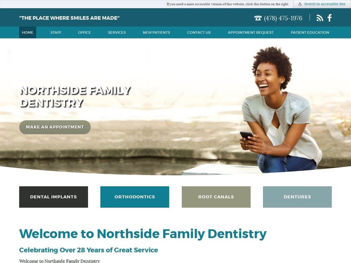 Northside Family Dentist Website Screenshot from northsidefamilydentistry.com