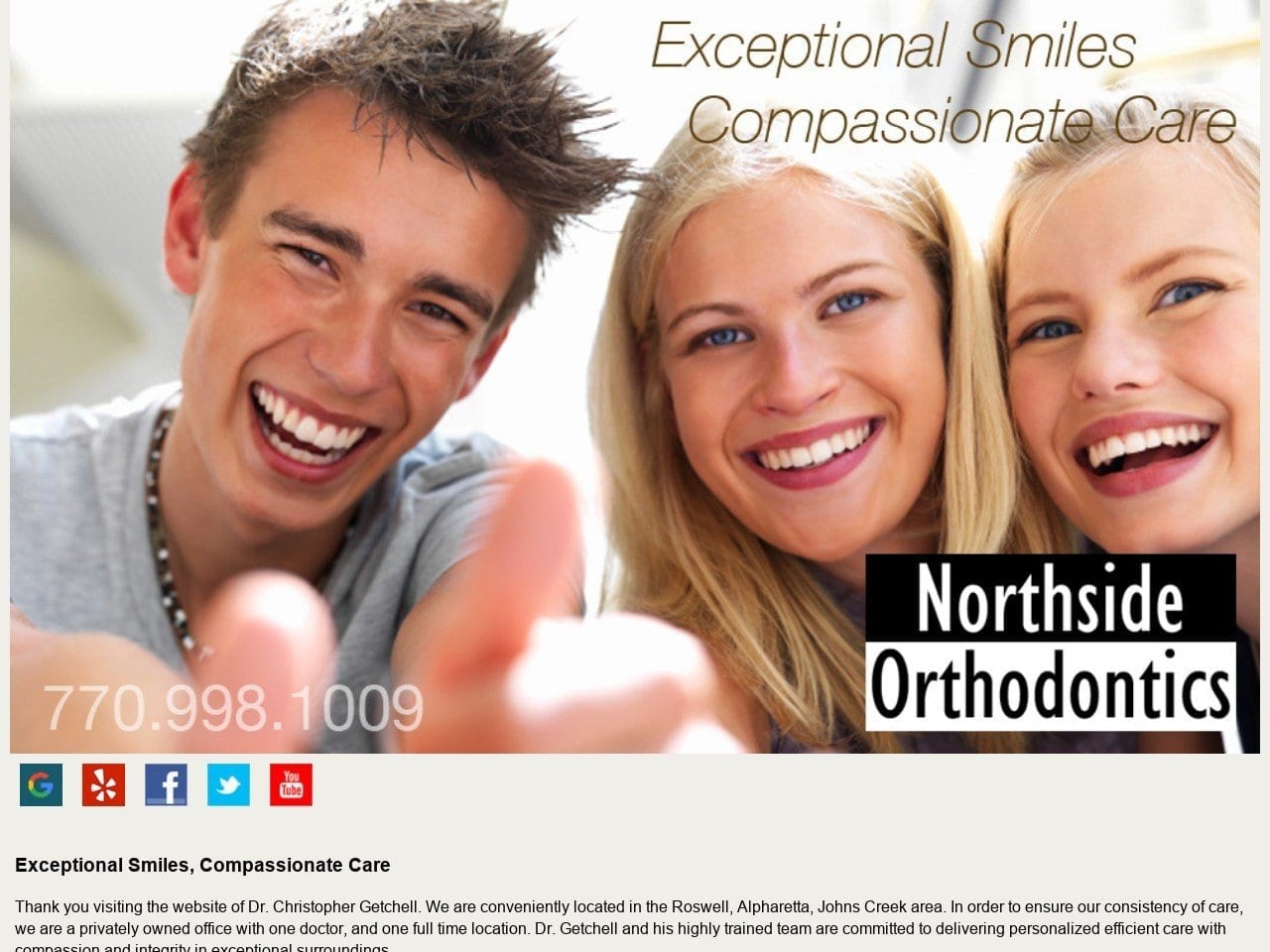 Dr. Christopher J. Getchell DDS Website Screenshot from northsideortho.com