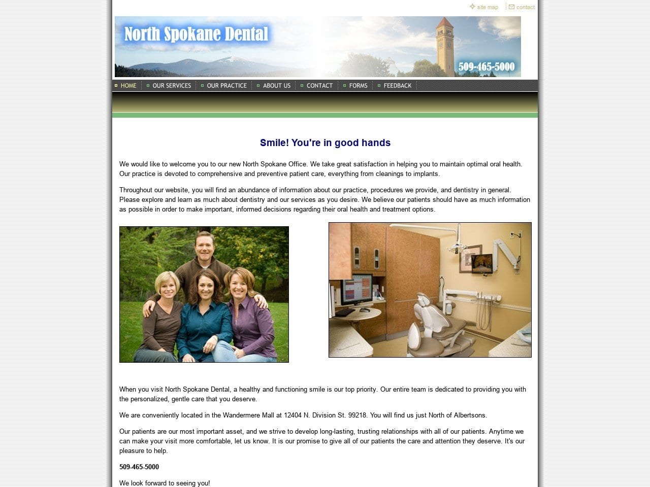 North Spokane Dental Website Screenshot from northspokanedental.com