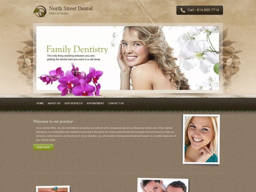North Street Dental Website Screenshot from northstreetsmiles.com