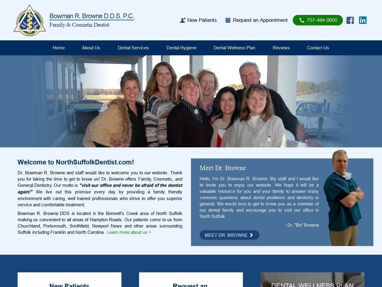 Bowman R. Browne DDS PC Website Screenshot from northsuffolkdentist.com