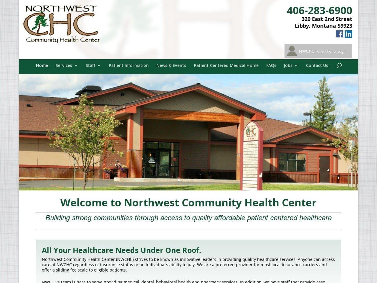 Northwest Community Health Center Website Screenshot from northwestchc.org