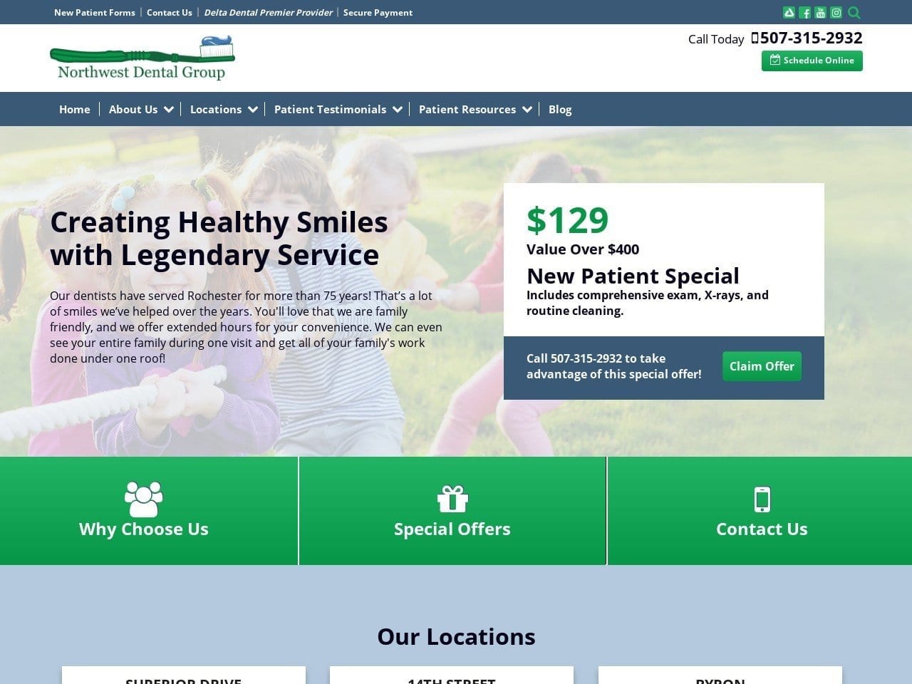 Northwest Dental Group Website Screenshot from northwestdentalgroup.com